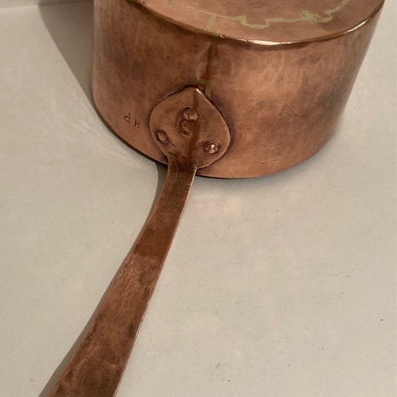 Vintage Copper and Brass Cooking Pot, 18 1/2" Long - Picture 4 of 6